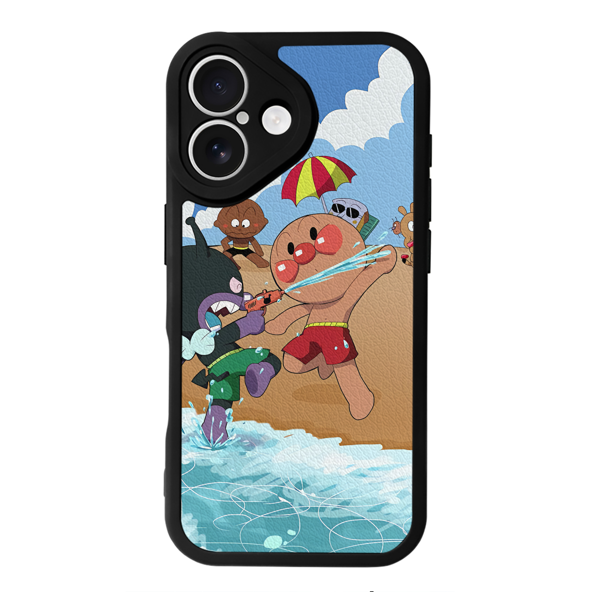 （画像用） アンパンマン Anpanman 【iPhone 16シリーズ対応】シリコンスマホケース（レザー調） 材質：シリコン